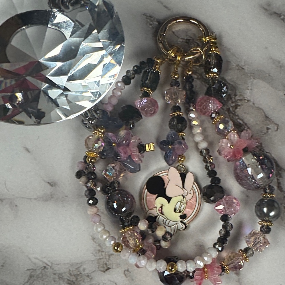 Minnie Mouse Beaded Keychain/purse chain
